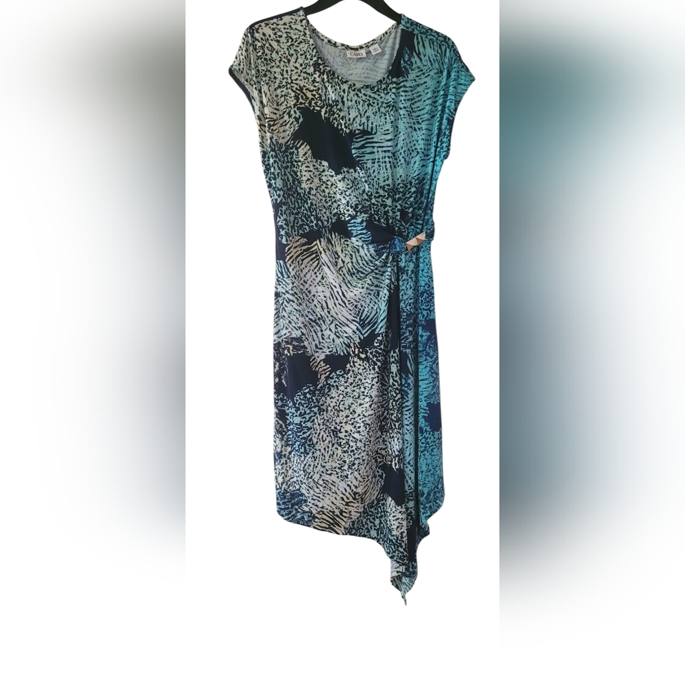Elegant Blue Patterned Dress